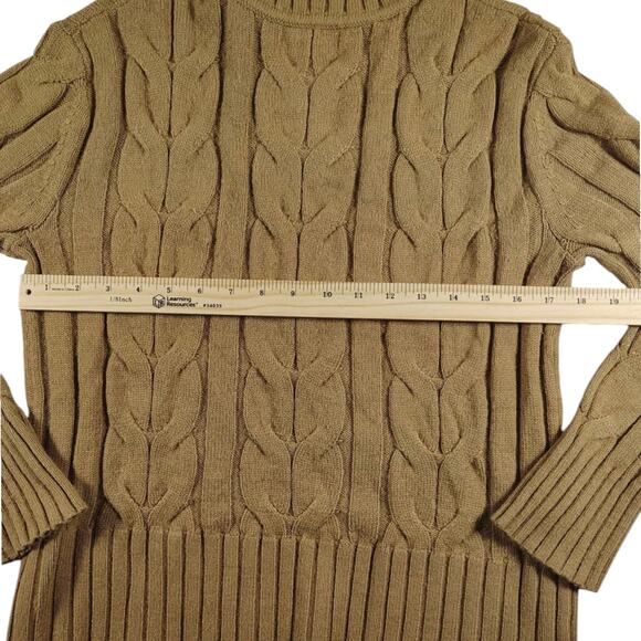 Banana Republic Women's Cable Knit Sweater Brown - Size: Medium - Picture 5 of 8